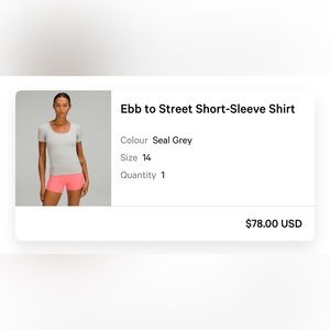 Lululemon Ebb to Street Short-Sleeve